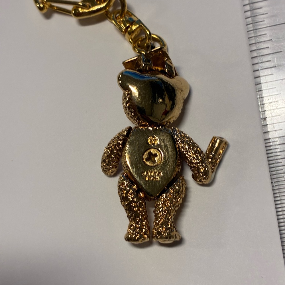 Vintage Teddy Bear Keychain with Red Accents - Picture 2 of 6